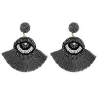 Fashion Tassel Earring, Seedbead, with Cotton Thread, 18K gold plated, for woman 