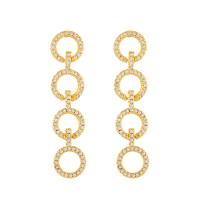 Cubic Zirconia Micro Pave Brass Earring, sterling silver post pin, 18K gold plated, micro pave cubic zirconia & for woman 