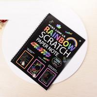Paper Scratch Art Painting Paper, Rectangle, for children, black 