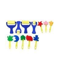 Plastic Painting Set, with EVA & Sponge & Nylon, printing, dyed & for children, mixed colors 