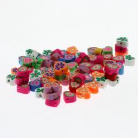 Flower Polymer Clay Beads, multi-colored, nickel, lead & cadmium free 