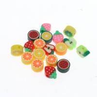 Fruit d'argile de polymère perles 
, multicolore, protéger l'environnement, sans nickel, plomb et cadmium, 10~12mm Vendu par sac