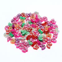 Цветочные бусины из полимерной глины, полимерный клей, бабочка, разноцветный, не содержит никель, свинец 1000ПК/сумка, продается сумка