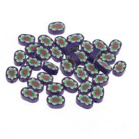 Acryl Band Halskette, Polymer Ton, Blume, gemischte Farben, frei von Nickel, Blei & Kadmium, 12.5x6x18mm, 1000PCs/Tasche, verkauft von Tasche