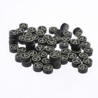 Polymer Clay Jewelry Beads, Letter A, black, nickel, lead & cadmium free 