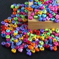 Acryl Alphabet Perlen, Alphabet-Buchstabe, DIY, gemischte Farben, 7x3.73mm, 100PCs/Tasche, verkauft von Tasche