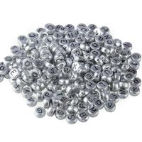 Acryl Alphabet Perlen, Alphabet-Buchstabe, Fruchtentwurf & DIY, Silberfarbe, 4mm, 100PCs/Tasche, verkauft von Tasche