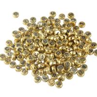 Acryl Alphabet Perlen, gemischtes Muster & DIY & Emaille, goldfarben, 7mm, 100PCs/Tasche, verkauft von Tasche