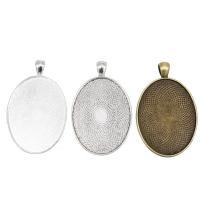 Zinc Alloy Pendant Cabochon Setting, Oval, plated, DIY Inner Approx 