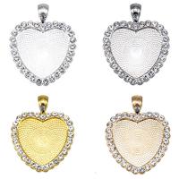 Zinc Alloy Pendant Cabochon Setting, Heart, plated, DIY & with rhinestone Inner Approx 25mm 
