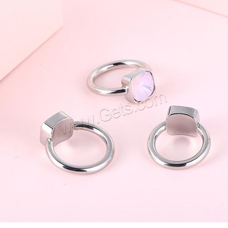 Cubic Zirconia Stainless Steel Finger Ring, with Cubic Zirconia, plated, Unisex & different size for choice, more colors for choice, Sold By PC