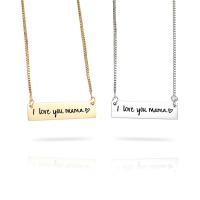 Stainless Steel Jewelry Necklace, with 2inch extender chain, plated, Unisex & box chain & with letter pattern 1mm Approx 17.7 Inch 