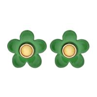 Zinc Alloy Stud Earring, Flower, stoving varnish, fashion jewelry & for woman 