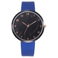 Women Wrist Watch, PU Leather, Chinese movement, gun black plated, waterproofless & with number pattern & for woman 16mm Approx 9.3 Inch 
