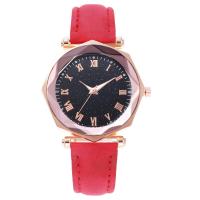 Bracelets de montre pour femmes, cuir PU, avec cadran en alliage de zinc, mouvement chinoise, Plaqué de couleur d'or rose, sans imperméable à l’eau, plus de couleurs à choisir 16mm Environ 9.1 pouce, Vendu par PC