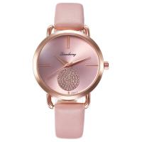 Women Wrist Watch, PU Leather, Chinese movement, rose gold color plated, waterproofless & for woman & with rhinestone 15mm Approx 8.9 Inch 