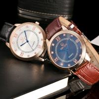 Unisex Wrist Watch, PU Leather, with zinc alloy dial, Chinese movement, plated, waterproofless 40mm,16mm Approx 9.8 Inch 