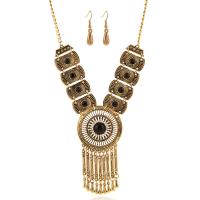 Rhinestone Zinc Alloy Jewelry Set, earring & necklace, with 2inch extender chain, plated, twist oval chain & for woman & with rhinestone Approx 17.7 Inch 
