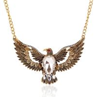 Rhinestone Zinc Alloy Necklace, with 2inch extender chain, Eagle, plated, Unisex & twist oval chain & with rhinestone Approx 17.7 Inch 