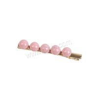Alligator Hair Clip, Brass, with Plastic Pearl, plated, for woman 