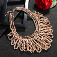 Crystal Necklace, Zinc Alloy, with Crystal, Teardrop, plated, multilayer & Unisex, 420mm,240mm 