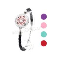 Perfume Aromatherapy Bracelet, Stainless Steel, with PU Leather Cord, fashion jewelry & anti-fatigue 