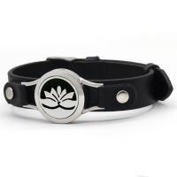 Perfume Aromatherapy Bracelet, PU Leather, with 316L Stainless Steel, fashion jewelry & Unisex 