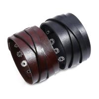 Men Bracelet, Faux Leather, with Iron, plated, fashion jewelry & for man 