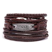 Faux Leather Bracelet Set, bracelet, with Zinc Alloy, plated, three pieces & fashion jewelry & Unisex, 60mm 