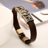 Faux Leather Bracelet, plated & for man 10mm Approx 8.5 Inch 