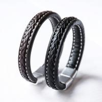 Faux Leather Bracelet, plated, Unisex 13mm Approx 8.1 Inch 