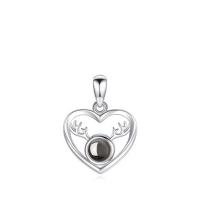 Sterling Silver Pendants, 925 Sterling Silver, platinum plated, I love you in 100 languages & for woman 