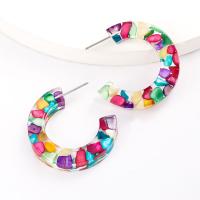 Acetate Drop Earring, with Zinc Alloy, fashion jewelry & for woman, multi-colored 