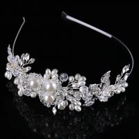 Bridal Hair Band, Plastic Pearl, fashion jewelry & for woman & with rhinestone, white 