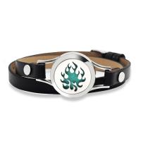 Perfume Aromatherapy Bracelet, PU Leather, with 316L Stainless Steel, fashion jewelry 