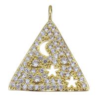 Cubic Zirconia Micro Pave Brass Pendant, Triangle, plated, fashion jewelry & DIY & with cubic zirconia, nickel, lead & cadmium free Approx 3mm 