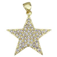 Cubic Zirconia Micro Pave Brass Pendant, Star, plated, fashion jewelry & DIY & with cubic zirconia, nickel, lead & cadmium free Approx 