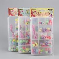 Kinder-DIY Saiten-Perlen-Set, Acryl, für Kinder, Zufällige Farbe, 165x95mm, verkauft von Box