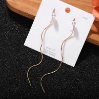 Plastic Pearl Zinc Alloy Earring, gold color plated, for woman, golden 