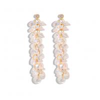 Crystal Jewelry Earring, Seedbead, Bouquet, gold color plated, fashion jewelry & Korean style & for woman, golden 