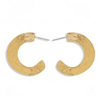 Zinc Alloy Stud Earring, Donut, gold color plated, fashion jewelry & for woman, golden 