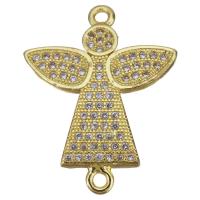 Cubic Zirconia Micro Pave Brass Connector, Angel, plated, fashion jewelry & DIY & with cubic zirconia, nickel, lead & cadmium free Approx 1.5mm 