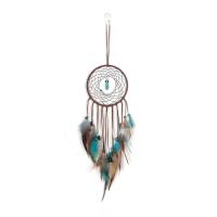 Fashion Dream Catcher, Cotton Thread, with turquoise & Feather & Iron, handmade, with LED light & dyed & woven pattern 