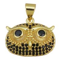 Cubic Zirconia Micro Pave Brass Pendant, Owl, plated, fashion jewelry & DIY & with cubic zirconia, nickel, lead & cadmium free Approx 
