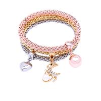 Zinc bracelets en strass en alliage , alliage de zinc, bijoux de mode & styles différents pour le choix & pour femme & avec strass, plus de couleurs à choisir, 70mm, Vendu par brin