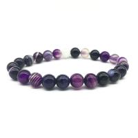 Gemstone Bracelets, Natural Stone, with Elastic Thread, fashion jewelry & for woman, purple 