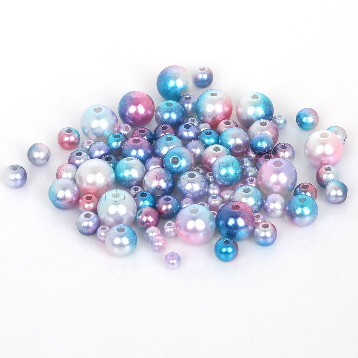 Plastique ABS perles Perles, Rond, normes différentes pour le choix, plus de couleurs à choisir, Trou:Environ 1mm, Vendu par sac