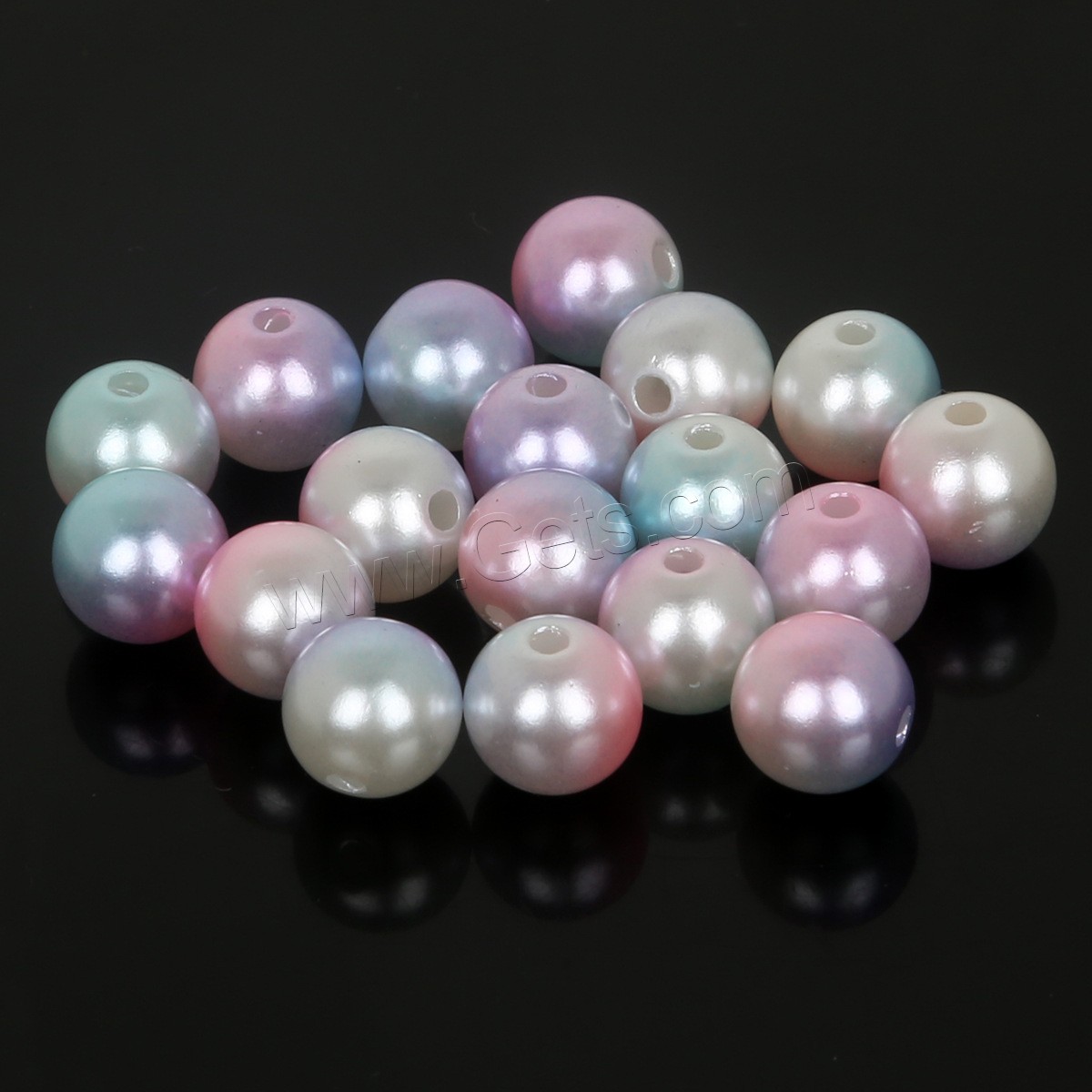 ABS perla de los granos de plástico, Perlas de plástico ABS, Esférico, diverso tamaño para la opción, más colores para la opción, agujero:aproximado 1mm, Vendido por Bolsa