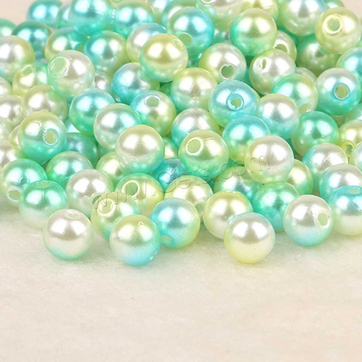 ABS-Kunststoff -Perlen-Korn, ABS-Kunststoff-Perlen, rund, verschiedene Größen vorhanden, keine, Bohrung:ca. 1mm, verkauft von Tasche