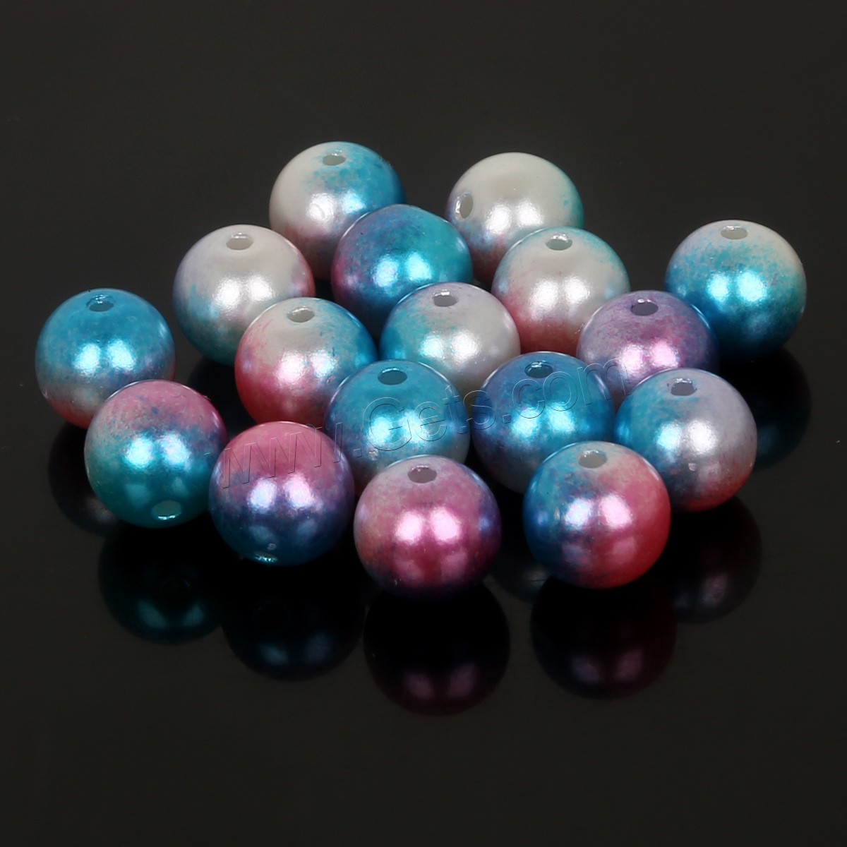 ABS Plastic Pearl Beads, Round, different size for choice, more colors for choice, Hole:Approx 1mm, Sold By Bag